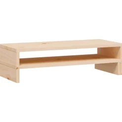 vidaXL Monitorstandaard (52-101)x22x14 cm massief grenenhout