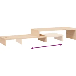 vidaXL Monitorstandaard (52-101)x22x14 cm massief grenenhout