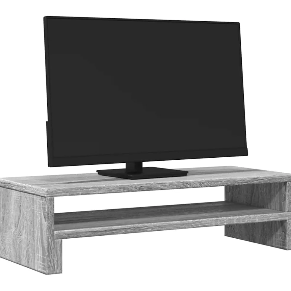 vidaXL Monitorstandaard 54x22x15 cm bewerkt hout grijs sonoma eiken