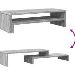 vidaXL Monitorstandaard 54x22x15 cm bewerkt hout grijs sonoma eiken