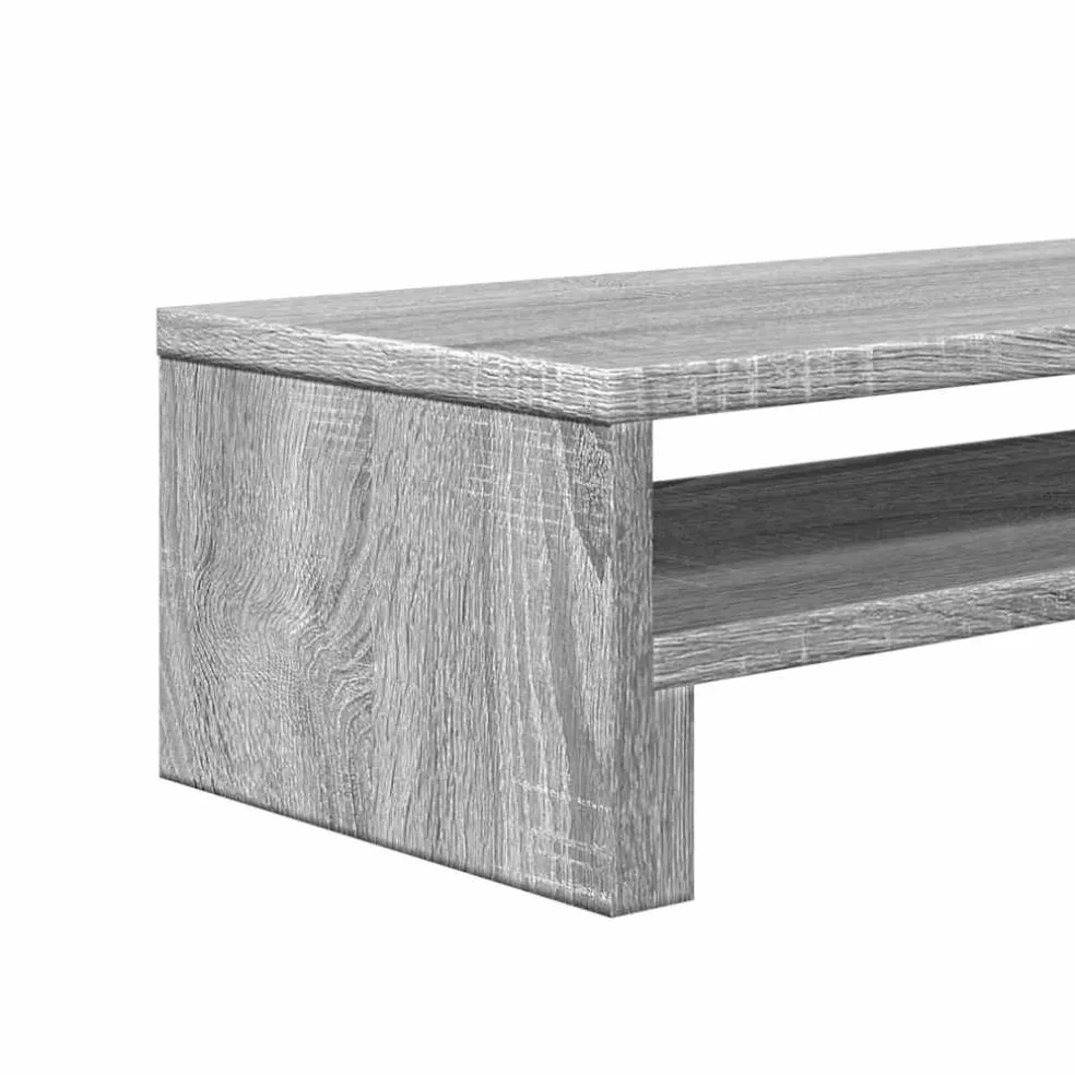vidaXL Monitorstandaard 54x22x15 cm bewerkt hout grijs sonoma eiken