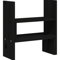 vidaXL Monitorstandaard (39-72)x17x43 cm massief grenenhout zwart