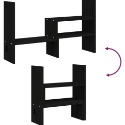 vidaXL Monitorstandaard (39-72)x17x43 cm massief grenenhout zwart
