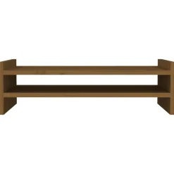 vidaXL Monitorstandaard 50x27x15 cm massief grenenhout honingbruin