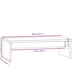 vidaXL Monitorstandaard 50x27x15 cm massief grenenhout wit