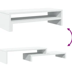 vidaXL Monitorstandaard 54x22x15 cm bewerkt hout wit