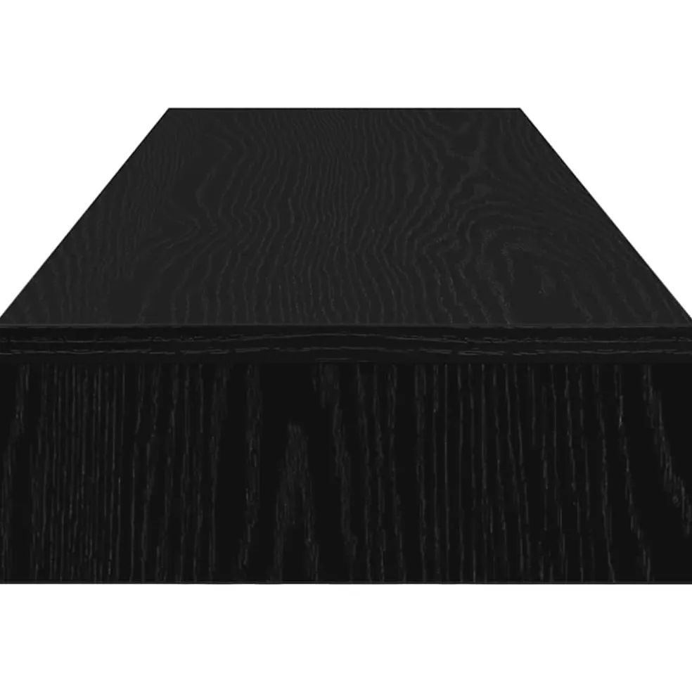 vidaXL Monitorstandaard Zwart Eiken 100x27x10 cm Bewerkt Hout