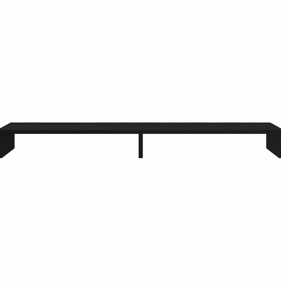 vidaXL Monitorstandaard Zwart Eiken 100x27x10 cm Bewerkt Hout