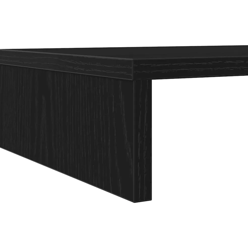 vidaXL Monitorstandaard Zwart Eiken 100x27x10 cm Bewerkt Hout