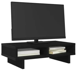vidaXL Monitorstandaard Zwart Eiken 50x27x15 cm Bewerkt Hout