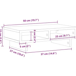 vidaXL Monitorstandaard Zwart Eiken 50x27x15 cm Bewerkt Hout