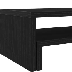 vidaXL Monitorstandaard Zwart Eiken 54x22x15 cm Bewerkt Hout