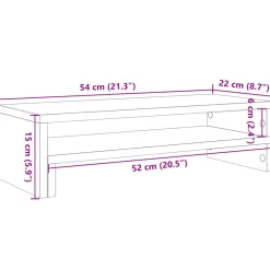 vidaXL Monitorstandaard Zwart Eiken 54x22x15 cm Bewerkt Hout