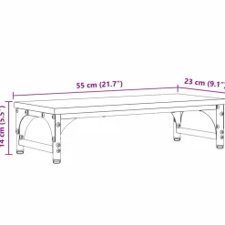 vidaXL Monitor Stand Artisanaal eiken 55 x 23 x 14 cm Bewerkt hout