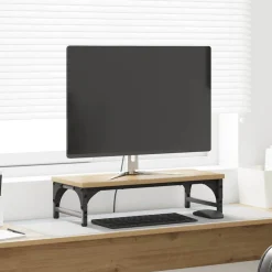 vidaXL Monitor Stand Artisanaal eiken 55 x 23 x 14 cm Bewerkt hout