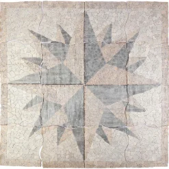 vidaXL Mosaic Tiles Wind Pattern Meerkleurig 120 x 120 cm Marmer