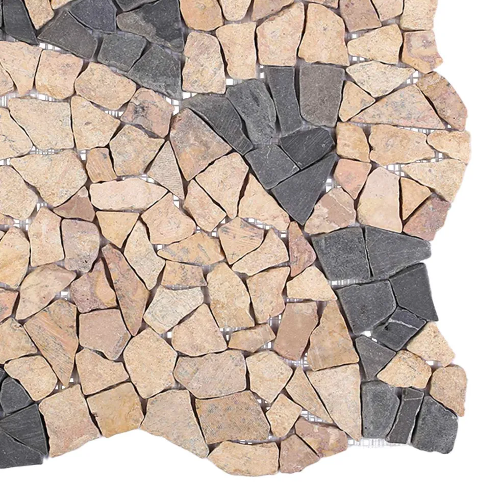 vidaXL Mosaic Tiles Zonnebloem Patroon Meerkleurig 120 x 120 cm Marmer