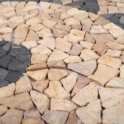 vidaXL Mosaic Tiles Zonnebloem Patroon Meerkleurig 120 x 120 cm Marmer
