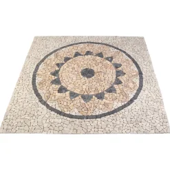 vidaXL Mosaic Tiles Zonnebloem Patroon Meerkleurig 120 x 120 cm Marmer