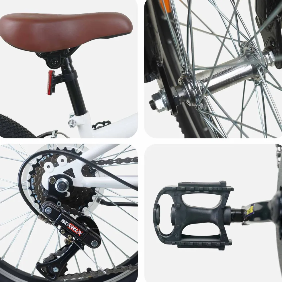 vidaXL Mountainbike 20 Inch 6-Snelheid voor 5-8 jaar oud Wit