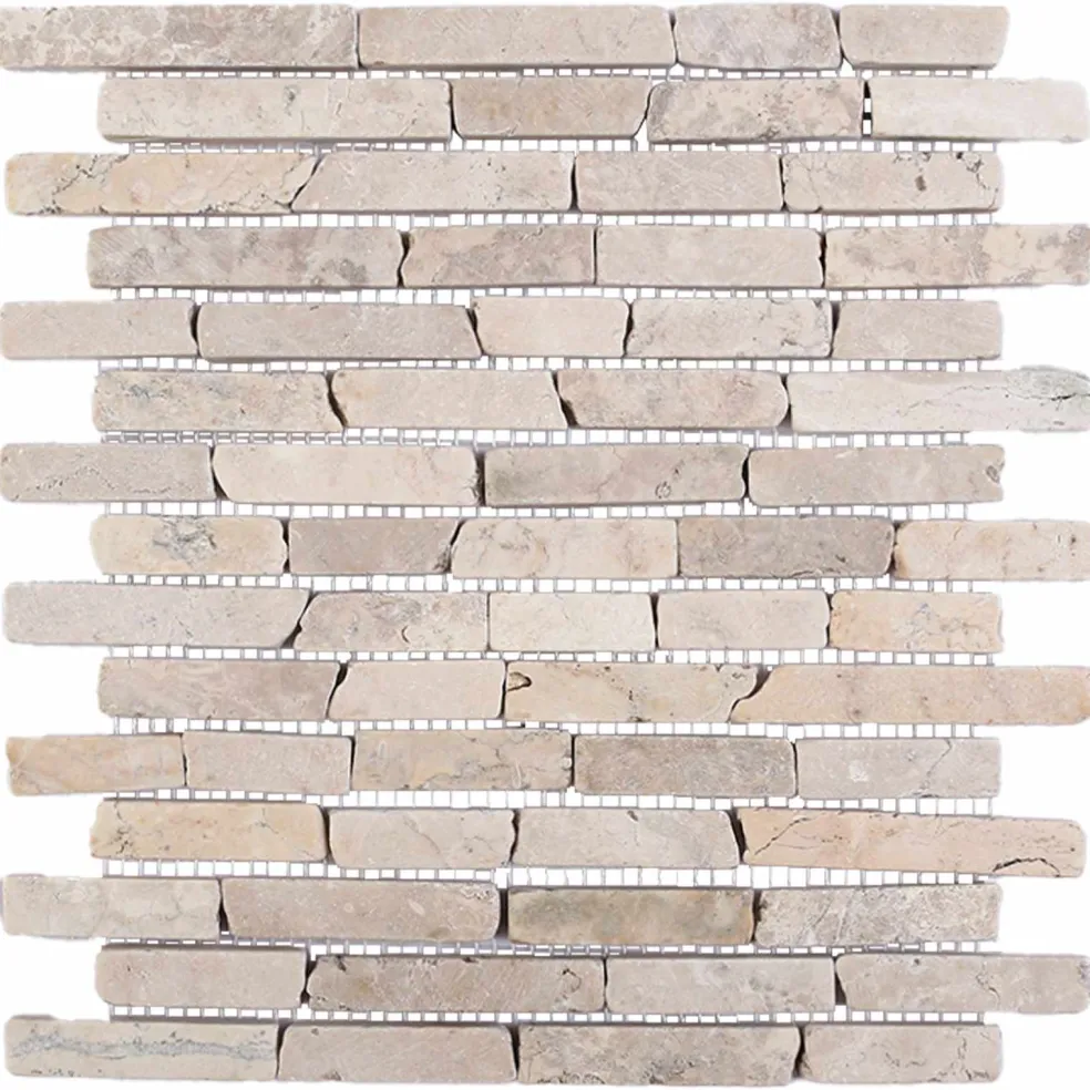 vidaXL Mozaïek Tegels Crèmekleurig 30 x 30 cm Marmer