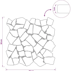 vidaXL Mozaïek Tegels Crèmekleurig 30 x 30 cm Marmer
