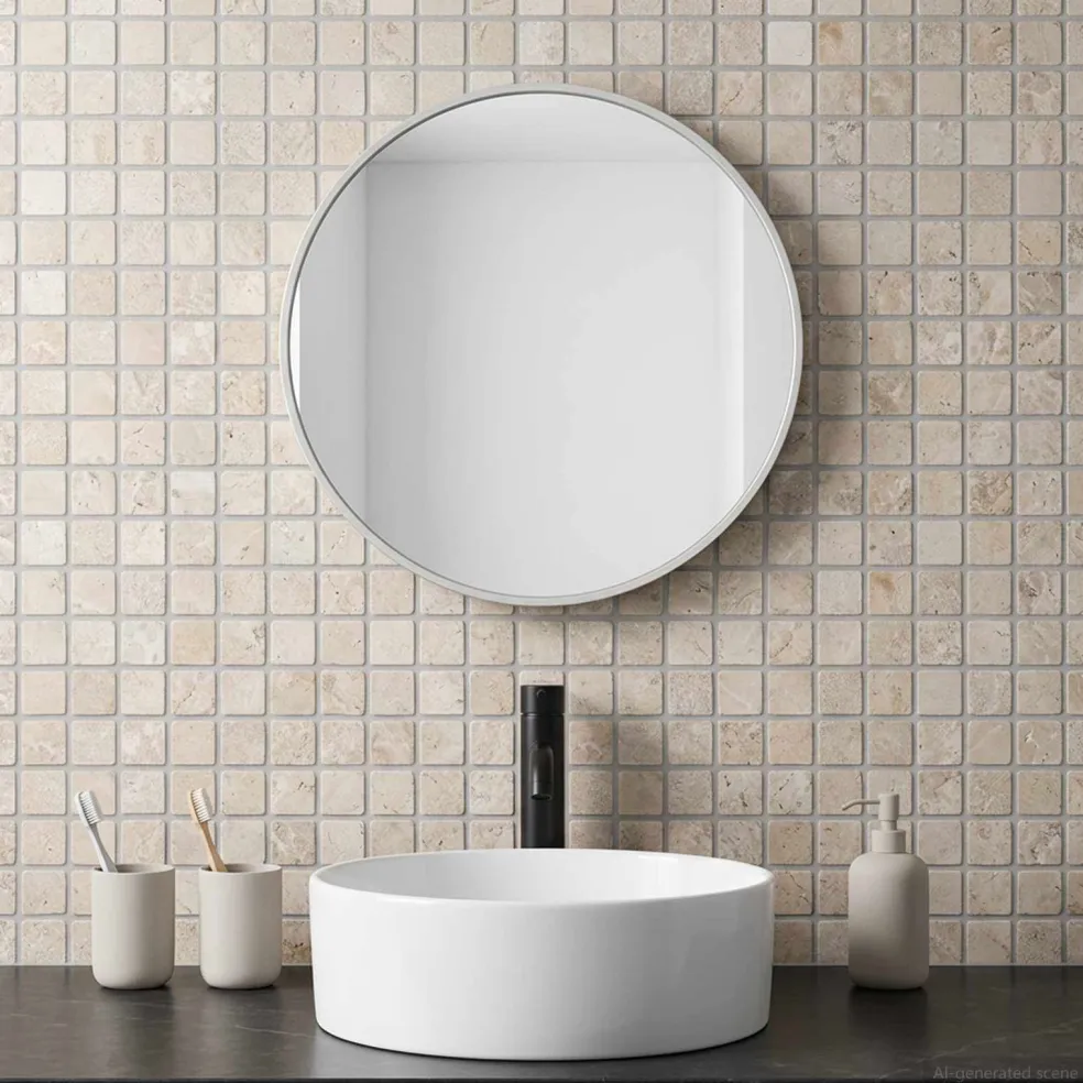 vidaXL Mozaïek Tegels Crèmekleurig 30 x 30 cm Marmer