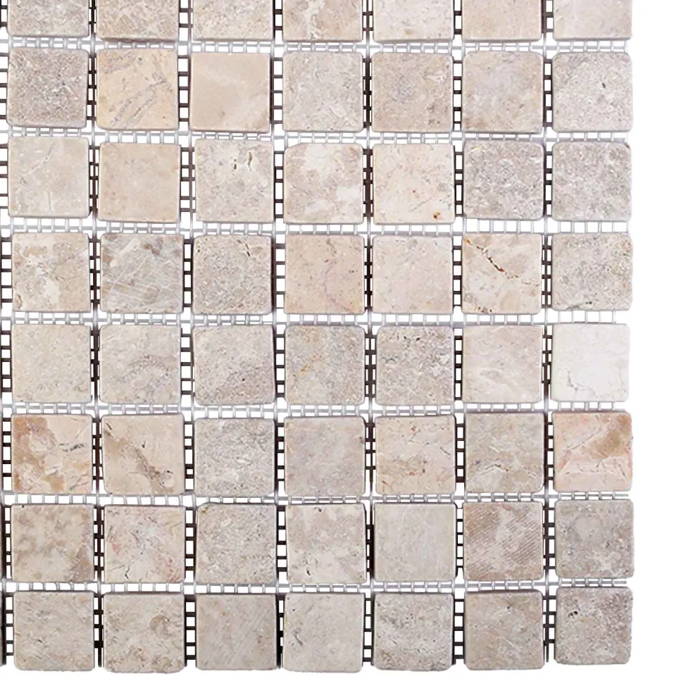 vidaXL Mozaïek Tegels Crèmekleurig 30 x 30 cm Marmer