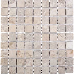 vidaXL Mozaïek Tegels Crèmekleurig 30 x 30 cm Marmer
