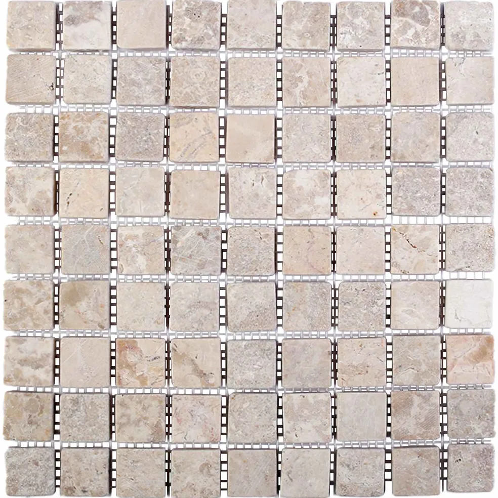 vidaXL Mozaïek Tegels Crèmekleurig 30 x 30 cm Marmer