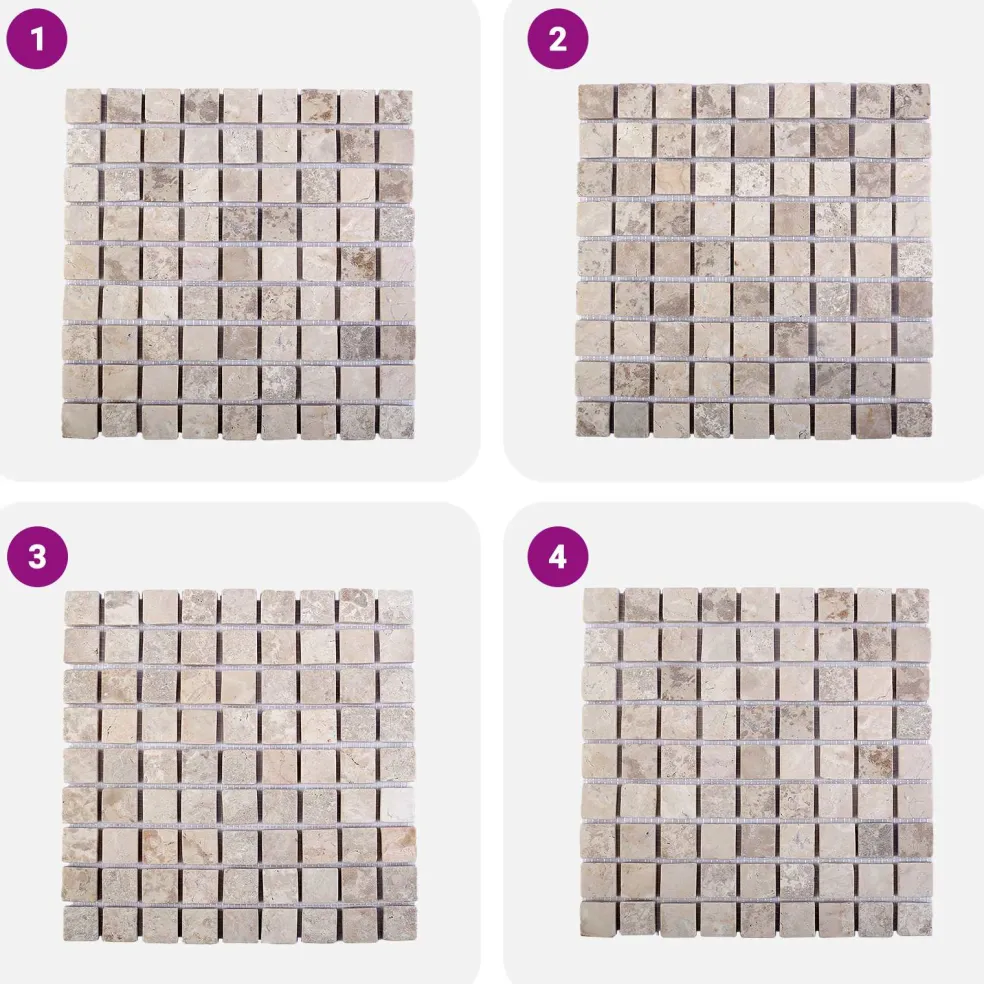 vidaXL Mozaïek Tegels Crèmekleurig 30 x 30 cm Marmer