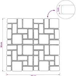 vidaXL Mozaïek Tegels Grijs 30 x 30 cm Marmer