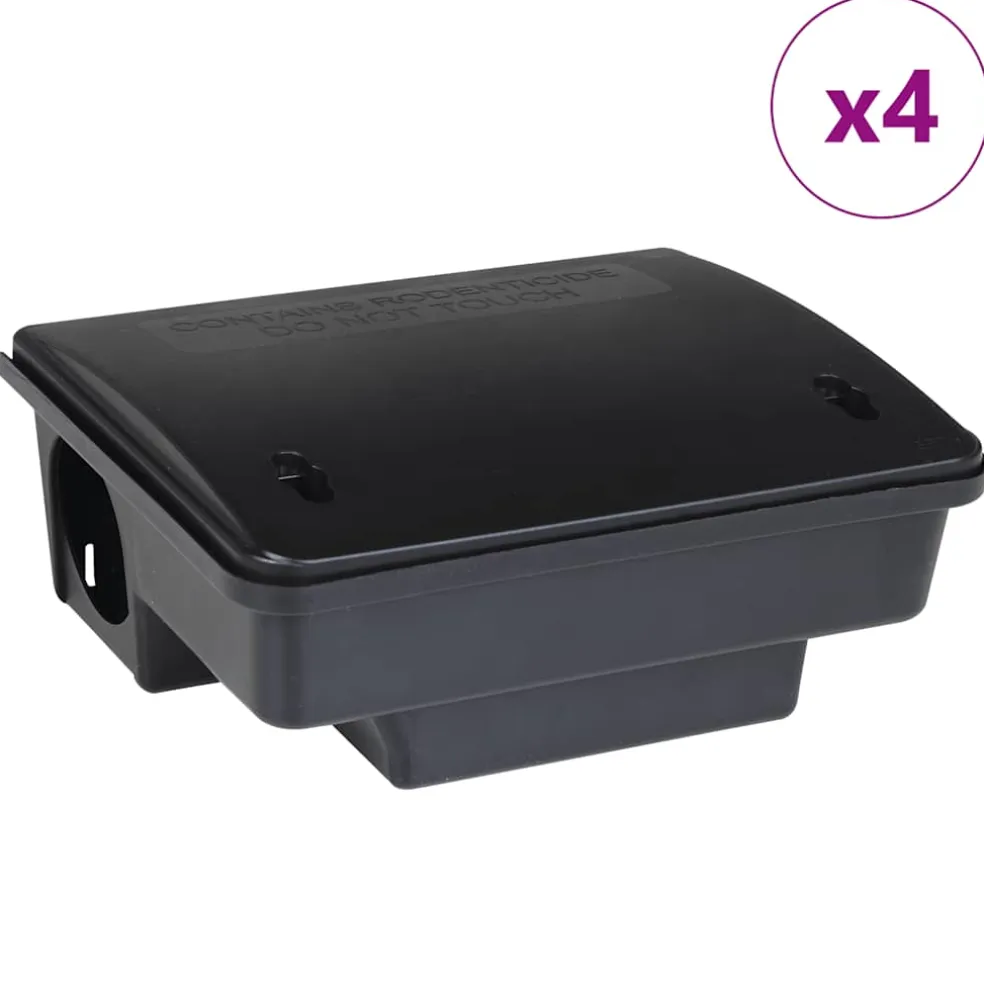 vidaXL Muizenvallen 4 st 23x19x9,5 cm zwart