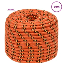 vidaXL Multifunctioneel gebruikstouw 14 mm 50 m Oranje PP