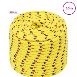 vidaXL Multifunctioneel gebruikstouw 12 mm 50 m Geel PP