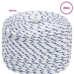 vidaXL Multifunctioneel gebruikstouw 10 mm 25 m Wit en Blauw PP