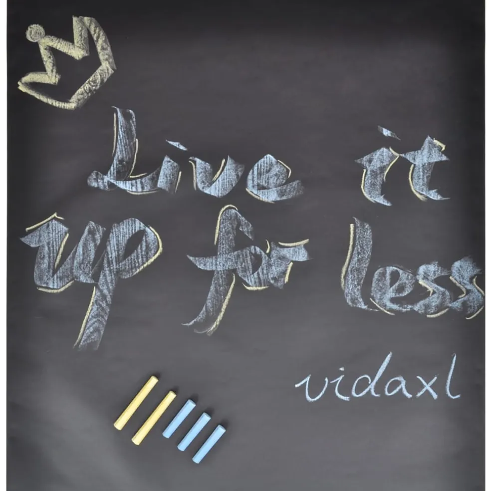 vidaXL Muursticker krijtbord 2 rollen met krijtjes 0,45x2 m