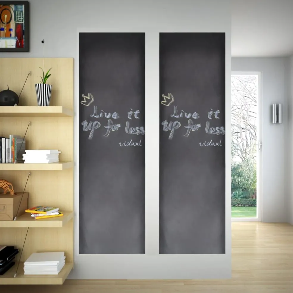 vidaXL Muursticker krijtbord 2 rollen met krijtjes 0,45x2 m
