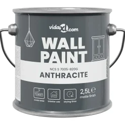 vidaXL Muurverf Grijs 2,5 L Wandprint