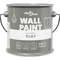 vidaXL Muurverf Grijs 2,5 L Wandprint