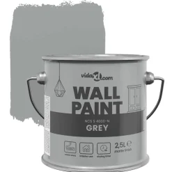 vidaXL Muurverf Grijs 2,5 L Wandprint