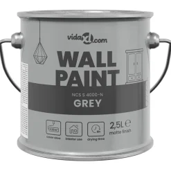 vidaXL Muurverf Grijs 2,5 L Wandprint