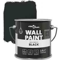 vidaXL Muurverf Zwart 2,5 L Wandprint