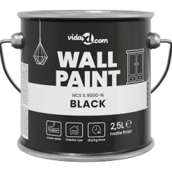 vidaXL Muurverf Zwart 2,5 L Wandprint