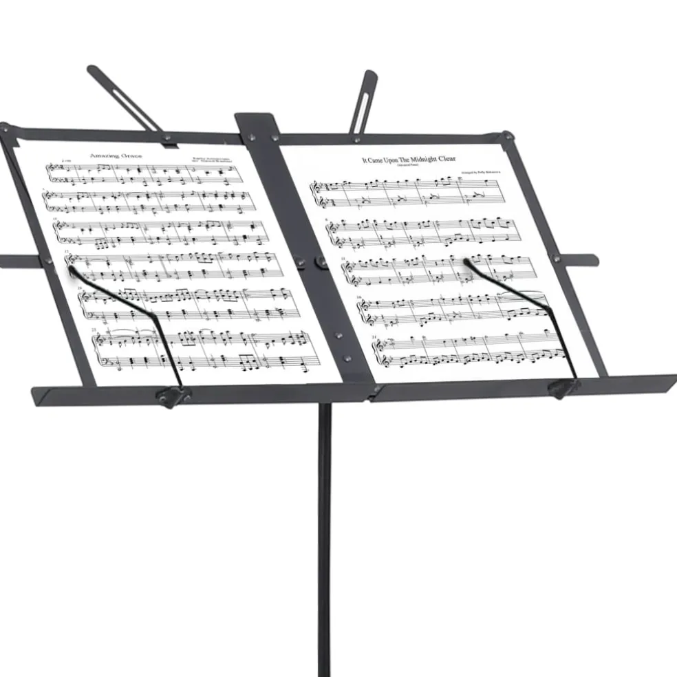 vidaXL Muziekboekenstandaard staal zwart