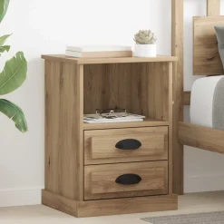 vidaXL Nachtkastje Artisan Eiken 36 x 43 x 60 cm Bewerkt hout