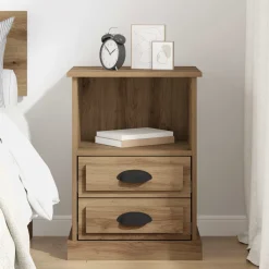 vidaXL Nachtkastje Artisan Eiken 36 x 43 x 60 cm Bewerkt hout