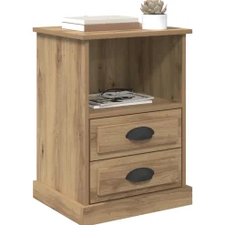 vidaXL Nachtkastje Artisan Eiken 36 x 43 x 60 cm Bewerkt hout