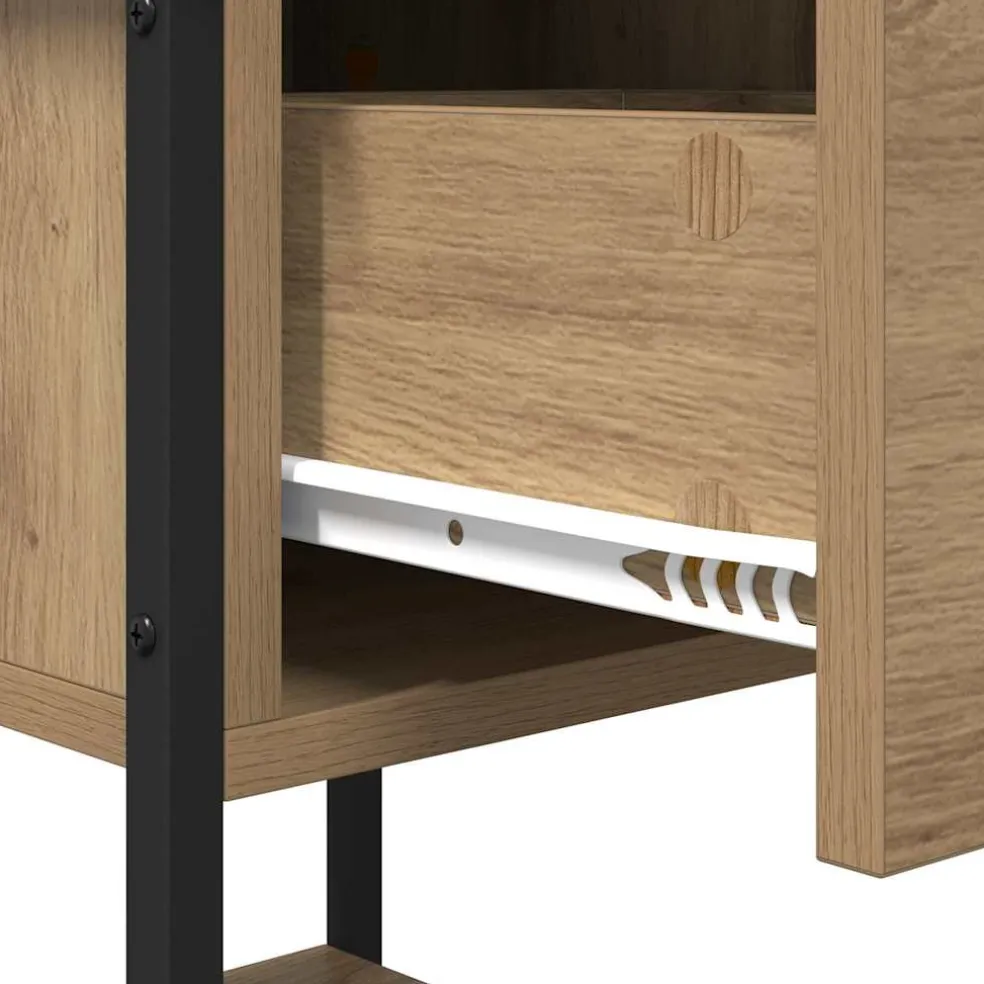 vidaXL Nachtkastje Artisan Eiken 34 x 35,5 x 45 cm Bewerkt hout