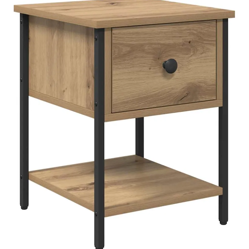 vidaXL Nachtkastje Artisan Eiken 34 x 35,5 x 45 cm Bewerkt hout